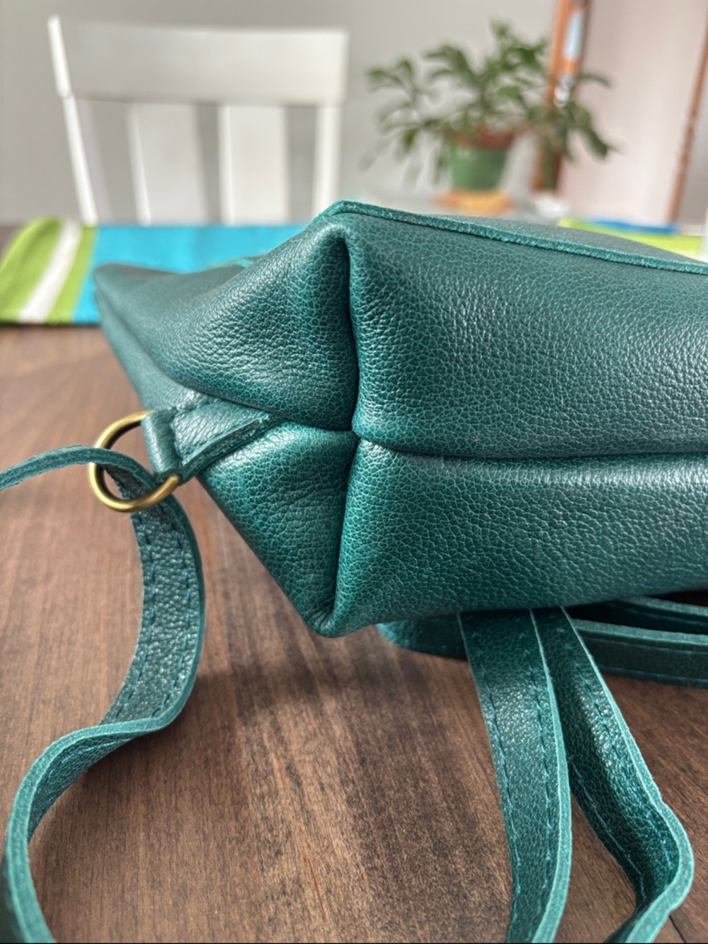 Portland Leather Sea Glass (Teal Green) Leather Mini (small) Backpack - Picture 6 of 11